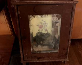 #11	Primitive medicine cabinet 3 shelves 18x8x33	 $45.00 
