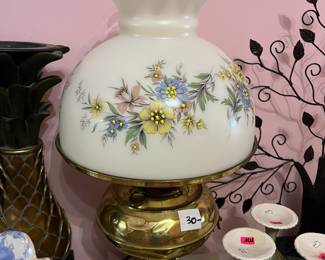 #216	Brass Oil lamp converted to electric lamp	 $30.00 
