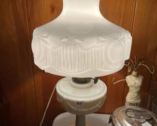 #222	Lincoln lamp milk glass	 $150.00 
