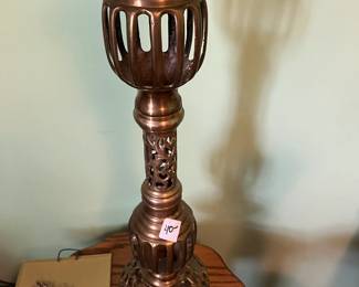 #255	21.5 inches brass Filigree candlestick	 $40.00 
