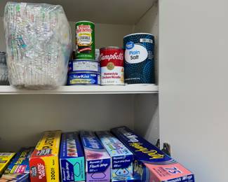 Paper goods and food items