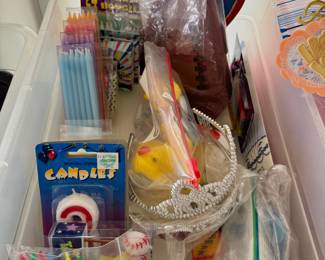 Candles and party supplies, some vintage