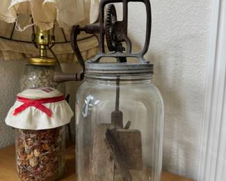 Vintage butter churn jar