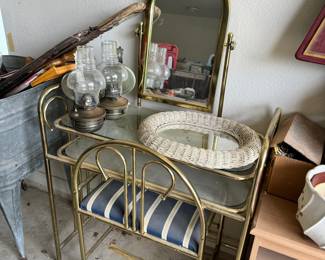 Vintage brass vanity and seat (child's size)