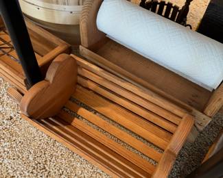 Wooden baskets and paper towel holder