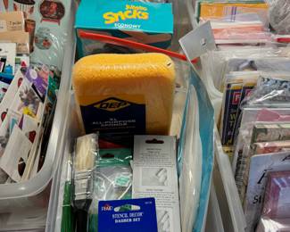 Paintbrushes and misc. craft supplies
