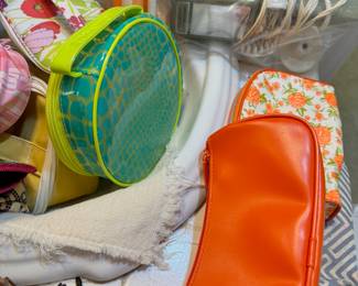 Makeup bags, glasses