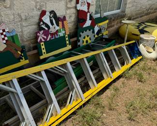 Wooden Christmas decor, ladders