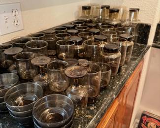 Large set of vintage glassware