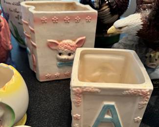 Vintage ceramic baby items