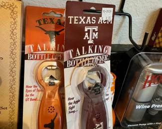 Talking bottle openers, Texas A&M, University of Texas