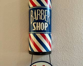 Metal barber shop sign