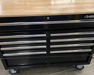 Husky rolling toolbox with keys.