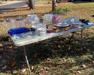 Pyrex, Corning ware and misc. kitchen items.