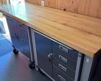 Locking Rolling tool carts and workbench.