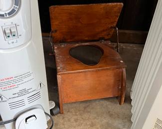 We don’t have public restrooms at our sales but we’d be happy to sell you your own potty chair. 🙂