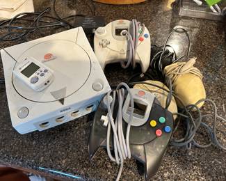 Saga Dreamcast w/ 2 controllers.  We believe it’s in working condition! 