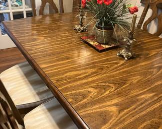 #1 - $250 	Dining table vintage 65Lx44Wx30H  
	with 5 chairs & 1 arm - 2 leaves 18"W
