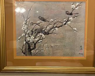 #41 - $50 	Chin Weng Cherry tree Asian print 30Wx325H
