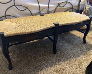 #63 - $200 	French style rush seat bench 
