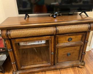 #25 - $240 	Bamboo wicker style sideboard 50Wx19Dx36H
