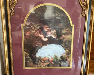 #9 - $68 	Angel & child in gold black frame 29x35
