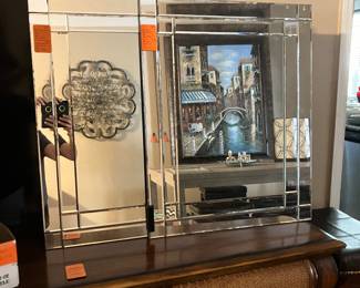 #70 - $50 EACH 	Art Deco mirrors x 2 - 22x28
