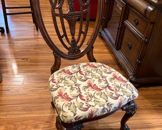 #20 - $80 Each  2 Lyre Back Chair with Claw Feet  22W X 19D X 42H
