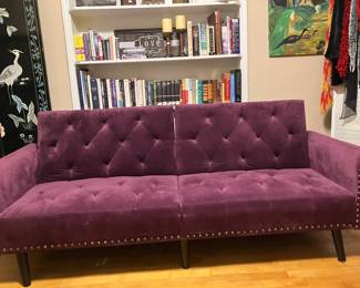 #19 - $200  Purple Microsuede Sleeper Sofa