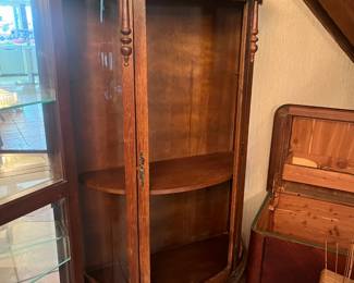 Curio cabinet as found (missing center glass panel)
