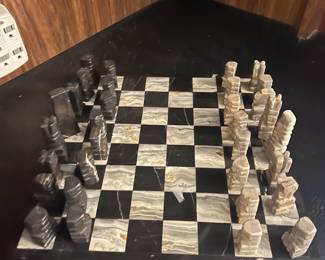 Mexican Aztec Onyx Marble Chess Set