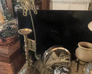 Brass butterfly candle holder