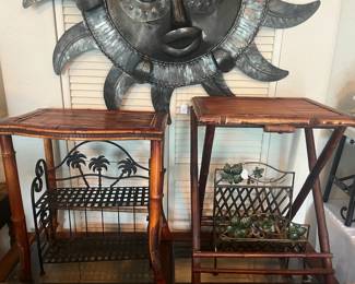 Rattan side tables