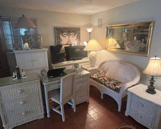 White wicker furniture