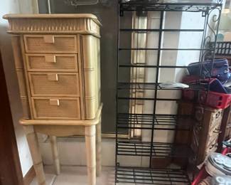 Jewelry armoire, wire shelving