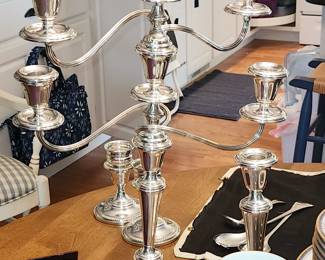 Sterling Candelabra & Candlesticks. 