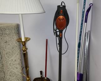 Shark Vacuum, Brass Floor Lamp.