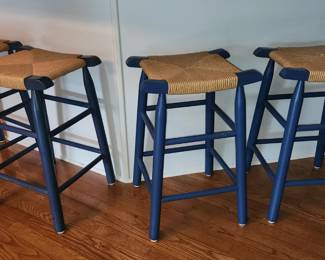 4 counter height rush seat stools.  