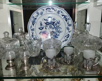 Sterling Hurricane Lamps, Japan Demetaisse Cups. 