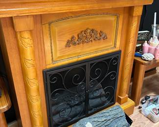 One of two fireplaces in the house