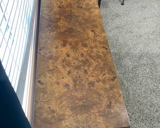 GORGEOUS Hollywood Regency Chinoiserie Burl Wood Low Credenza