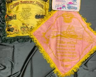 WWII Sweetheart Pillow and Hawaii Handkerchief storage bag