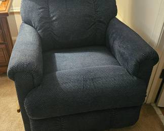 Dark Blue Recliner, fabric 32" x 31" $250.00