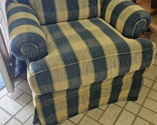 Yellow and Blue side chair, comes with matching yellow full size sleeper sofa, $200 or $550 for the set