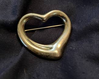 Sterling Tiffany and Co. Heart Brooch