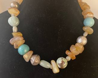 Multigemstone and Agate Necklace