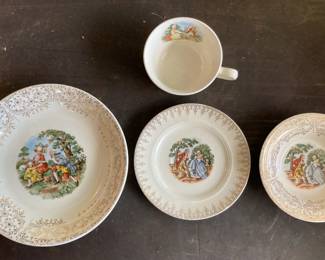 Lot of Vintage Courting Couple Dinnerware
