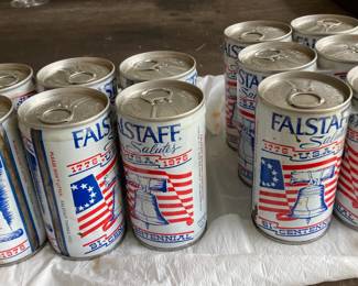 Empty Vingage Falstff Beer Cans - 2 Six Packs
