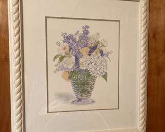 Framed Print of Flowers in Glass Vase 16x18
