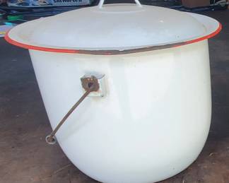 Antique Enamel Chamber Pot 
